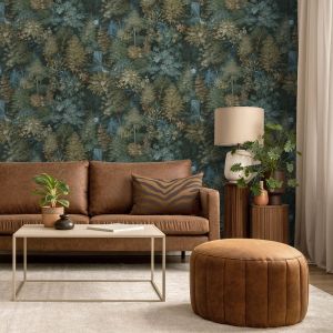 Forest Wallpaper Teal / Yellow Holden 14150