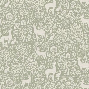 Deer Woods Wallpaper Sage Green Holden 14160