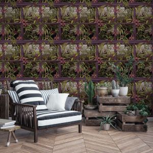 Comoro Panel Effect Wallpaper Plum Holden 91393