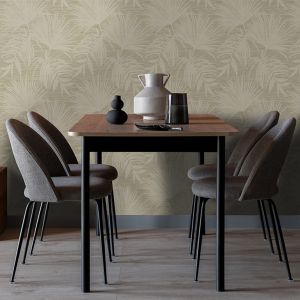 Holden 66221 Grasscloth Leaf Wallpaper Taupe