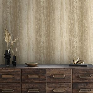 Industrial Striped Metallic Wallpaper Brown / Rust Holden 66242