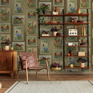Holden Jungle Animal Frame Wallpaper Gold Metallic / Multi Holden 14270