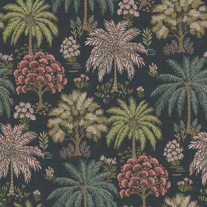 Botanical Tropical Floral Trees Wallpaper Navy Holden 14291