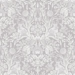 Harlen Woodland Damask Wallpaper Grey Holden 90160