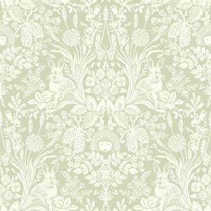 Harlen Woodland Damask Wallpaper Sage Green Holden 90162