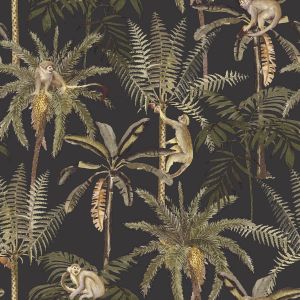 Ateles Tropical Wallpaper Black Holden 91102