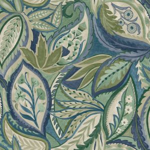 Paisley Leaves Wallpaper Blue World of Wallpaper 50460
