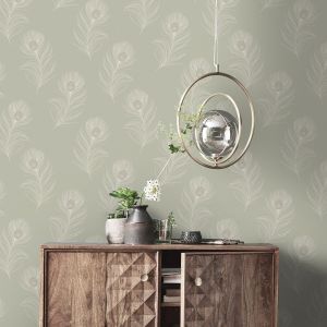 Pavona Heavy Weight Italian Vinyl Wallpaper in Sage Green
