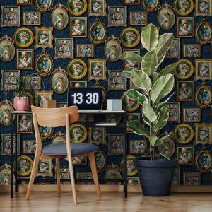 Animals in Frames Wallpaper Navy Holden 13791