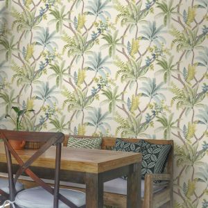 Holden Trailing Palm Tropical Wallpaper Green/Cream
