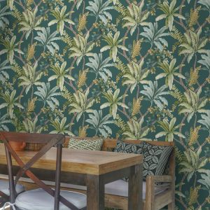 Holden Trailing Palm Leaf Wallpaper Teal