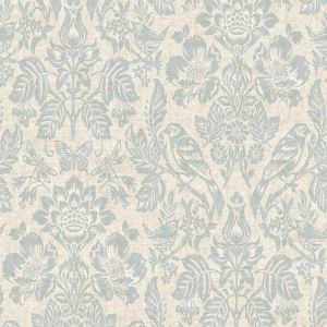 Hawthorn Meadow Textured Blown Vinyl Wallpaper Blue Holden 76000