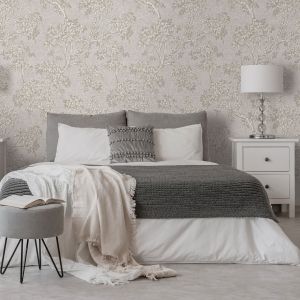 Tree Trail Textured Blown Vinyl Wallpaper Grey Holden 76010