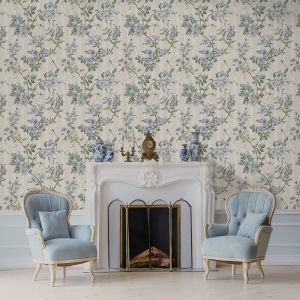 Floral  Stripe Wallpaper Neutral / Blue Holden 13911