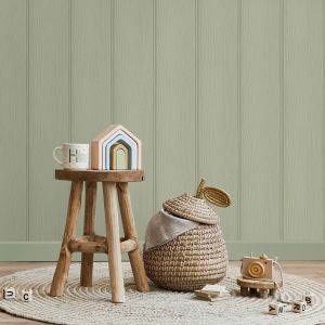 Holden Wood Panel Tongue & Groove Wallpaper Sage Green 13990