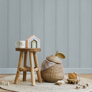 Holden Tongue & Groove Wood Stripe Wallpaper Blue 13992