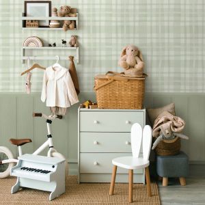 Check Wallpaper Sage Green / White Holden 14000