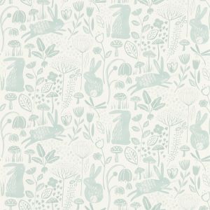 Harlequin Into The Meadow Bunny Wallpaper Duck Egg HLTF112631