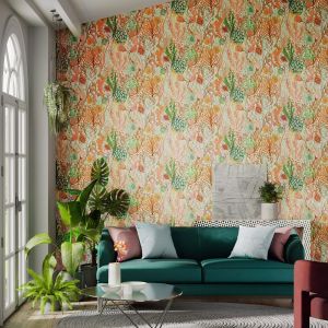 Harlequin Acropora Coral Wallpaper Brazilian Rosewood/Nectar/Tree Canopy HTEW112779