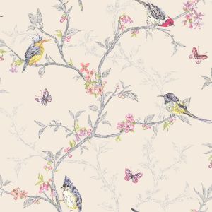 Phoebe Birds Wallpaper - Cream - 98082