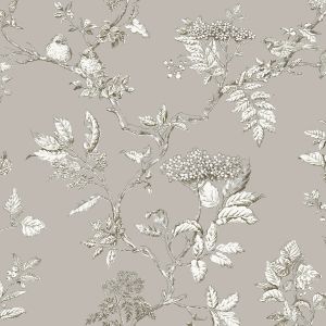 Laura Ashley Elderwood Wallpaper Steel 113347