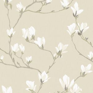 Laura Ashley Magnolia Grove Wallpaper Natural 113353