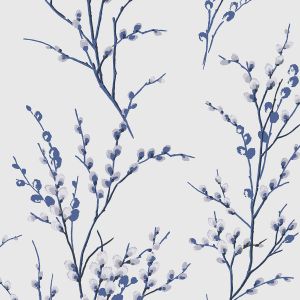 Laura Ashley Pussy Willow Wallpaper Off White / Midnight 113360