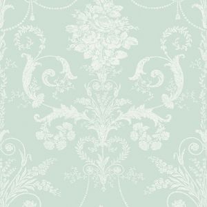 Laura Ashley Josette Damask Wallpaper Duck Egg 113380