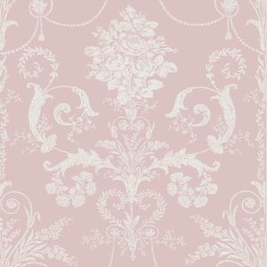 Laura Ashley Josette Damask Wallpaper Amethyst 113381