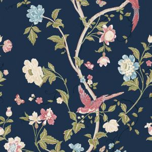 Laura Ashley Summer Palace Wallpaper Midnight Blue