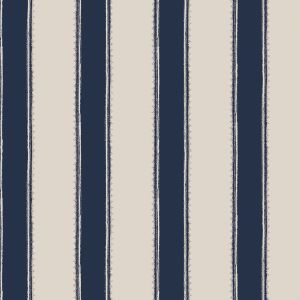 Laura Ashley Denwick Stripe Wallpaper Midnight Seaspray