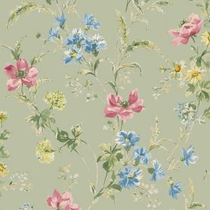 Laura Ashley Poppy Meadow Wallpaper Sage Green