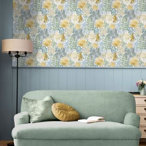 130153 Laura Ashley Bernwood Wallpaper Ochre Yellow