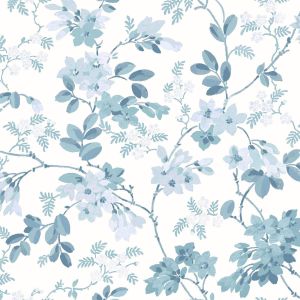 Laura Ashley Blue Floral Wallpaper 130107