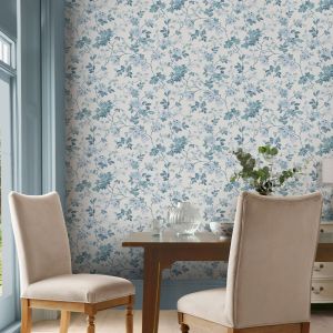 Laura Ashley Seaspray Floral Trail Wallpaper 130107