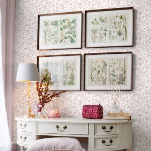 Shepherd's Purse Wallpaper Dark Pink Laura Ashley 130108
