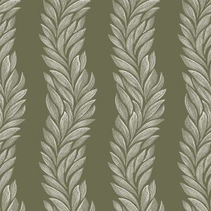 Laura Ashley Leaves Wallpaper Olive Green 140321
