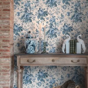 Laura Ashley Roses Wallpaper Dark Seaspray 140324