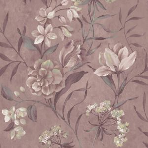 Laura Ashley Blairmore Floral Wallpaper Grape 140325