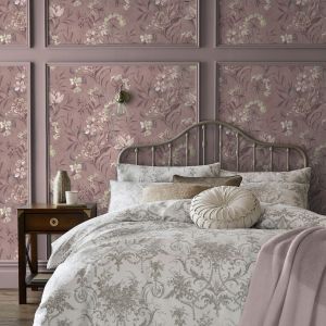 140325 Laura Ashley Blairmore Floral Wallpaper Grape 
