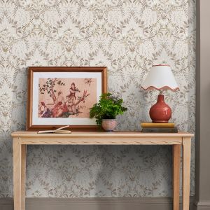 140335 Laura Ashley Parterre Wallpaper Soft Natural 