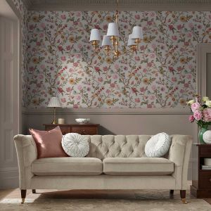 Laura Ashley Floral Sprig Trail Wallpaper Pale Soft Cream / Multi