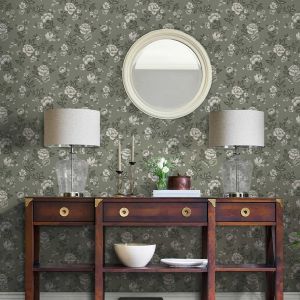 Laura Ashley Bradenbury Trail Wallpaper Antique Green 143322