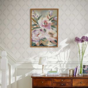 Laura Ashley Landford Paintable Textured Floral Wallpaper White 143258