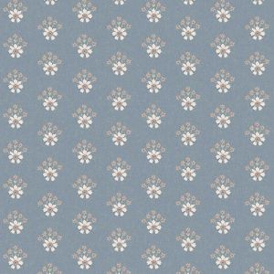 Laura Ashley Floral Pattern Geo Wallpaper Newport Dusky Blue 143325