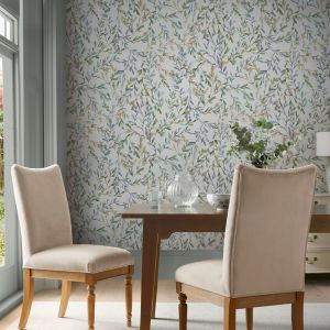 143329 Laura Ashley Brayton Leaves Wallpaper Fresh Green
