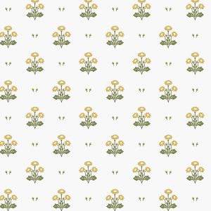 Laura Ashley Harthill Daisy Wallpaper Ochre Yellow / White 143335