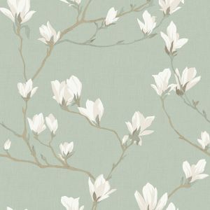 Laura Ashley Magnolia Grove Wallpaper Pale Eau de Nil 143336