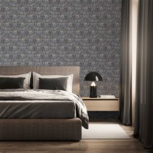 Laurence Llewelyn-Bowen Arts & Crafts Inspired Wallpaper Vintage Blue LB25100