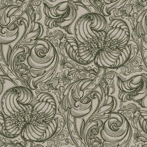 Laurence Llewelyn-Bowen Botanical Down the Dilly Wallpaper Olive Green LB25111